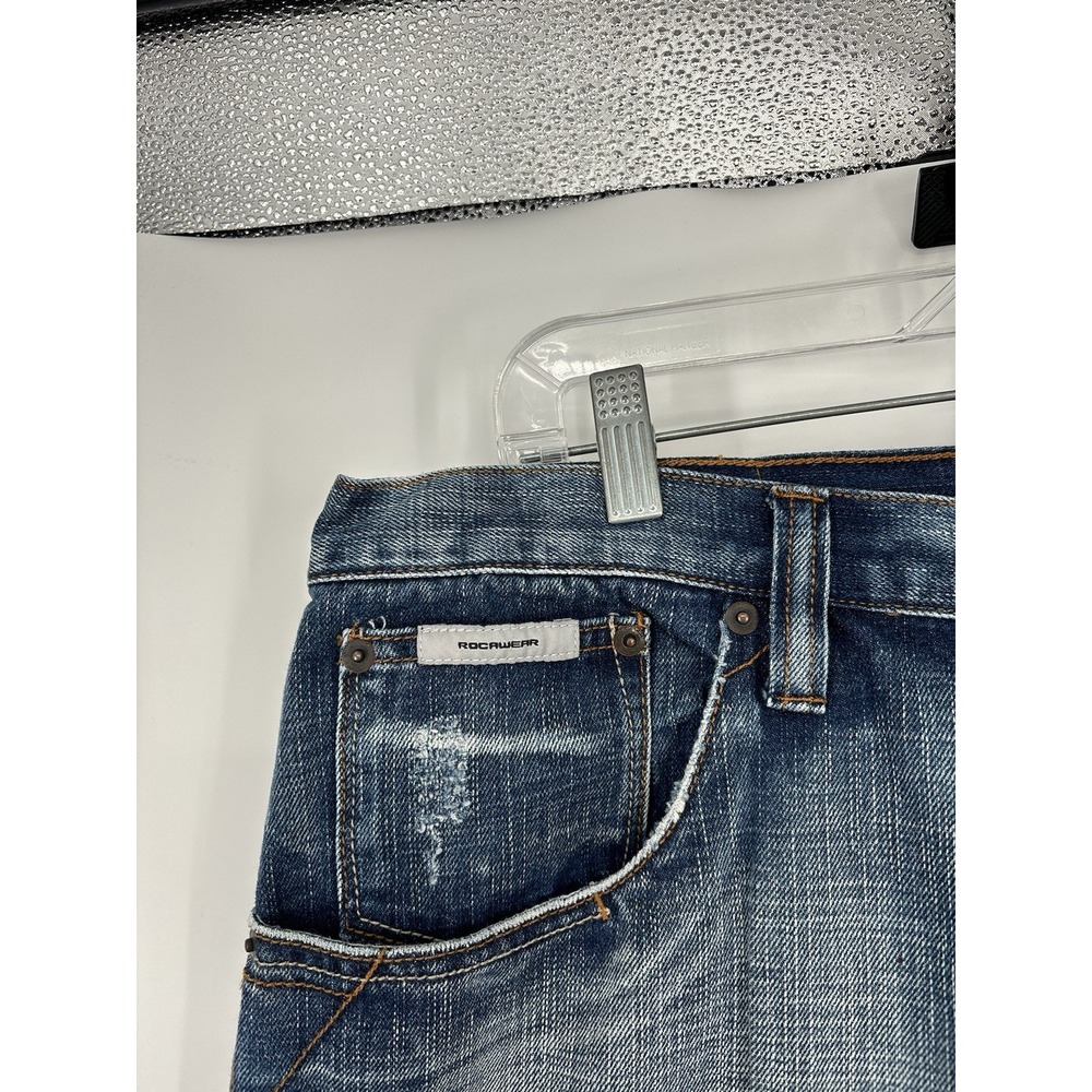 Rocawear Baggy Embroidered Faded Jeans Y2K Vintage Skater 00s 2000s Size 36x32 - Picture 10 of 10